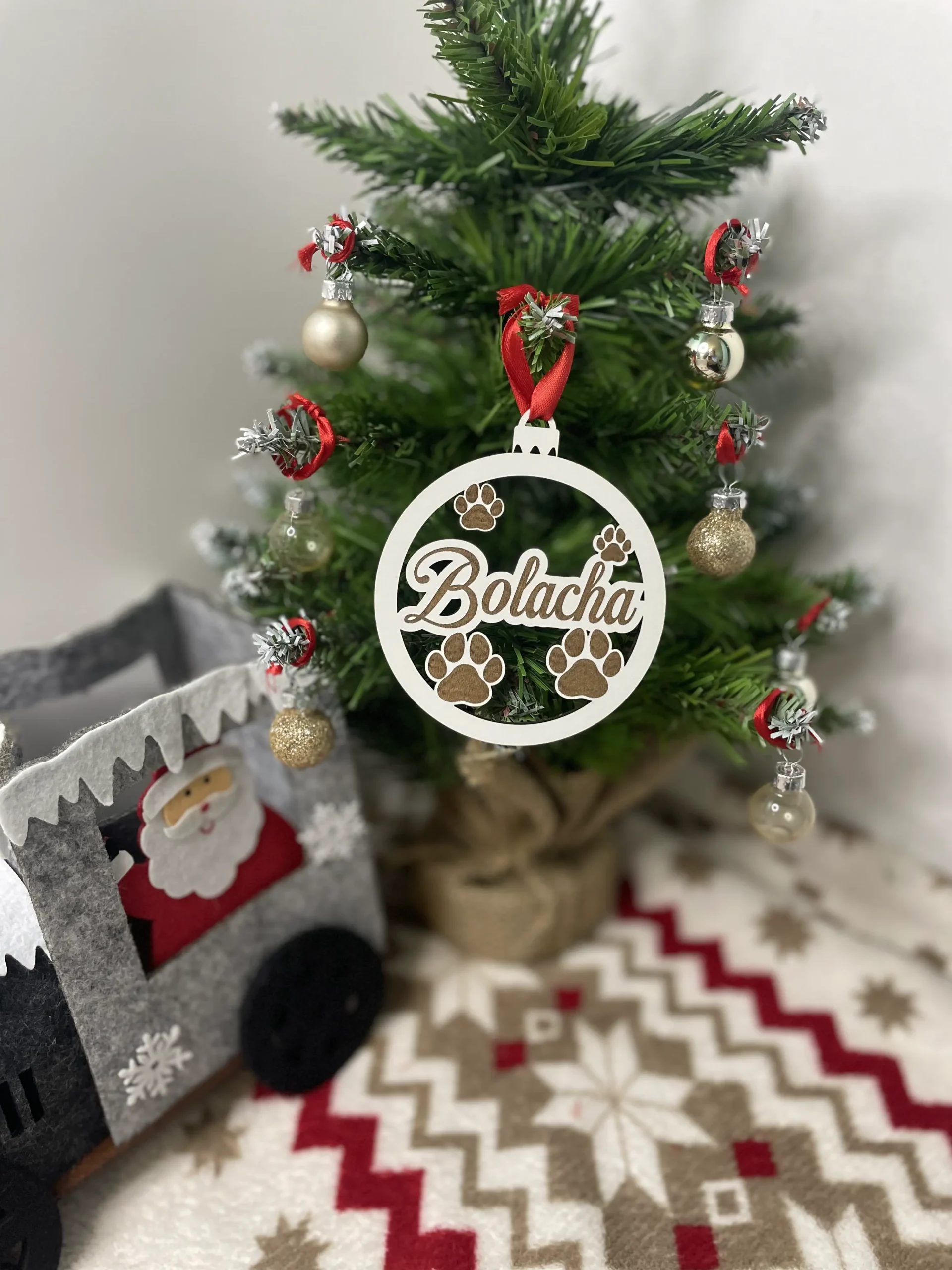 Bola de natal com fundo - Lojinha Portuguesa