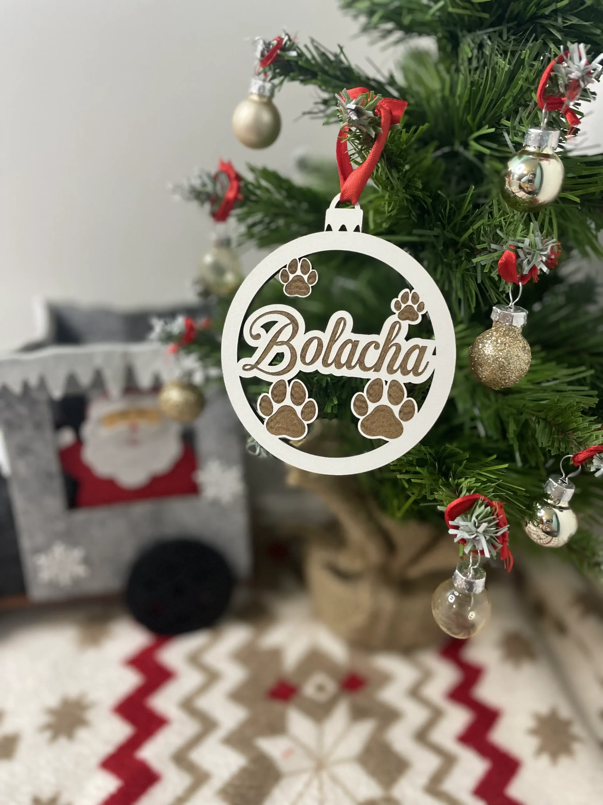Bola de natal com fundo - Lojinha Portuguesa