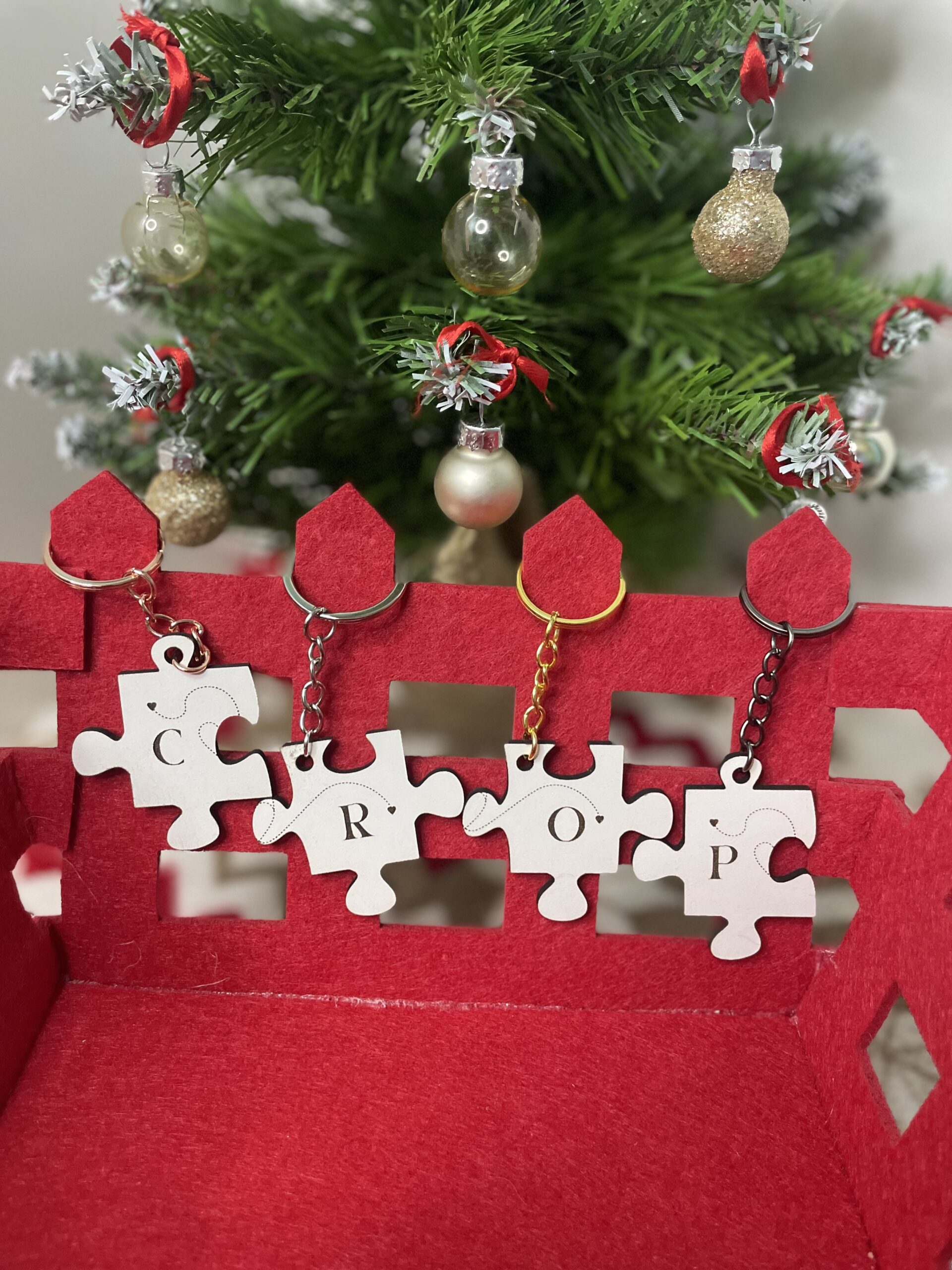 Conjunto de dois porta-chaves com inicial - Image 3