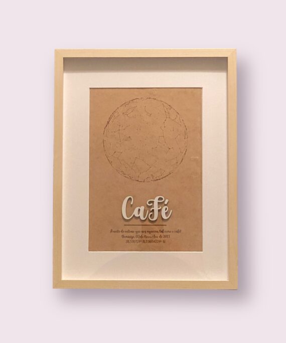 Quadro com mapa das estrelas e constelações