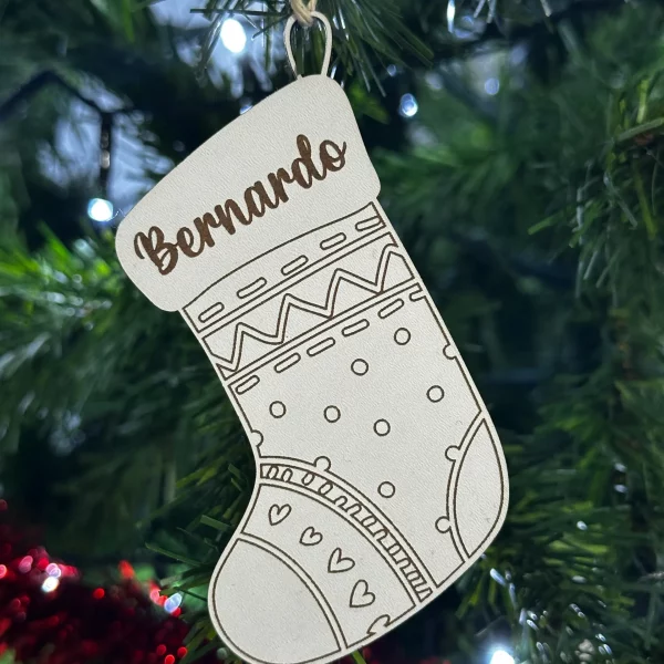 Bolas de natal bota de MDF, personalizadas, Decoração natalícia - Lojinha Portuguesa