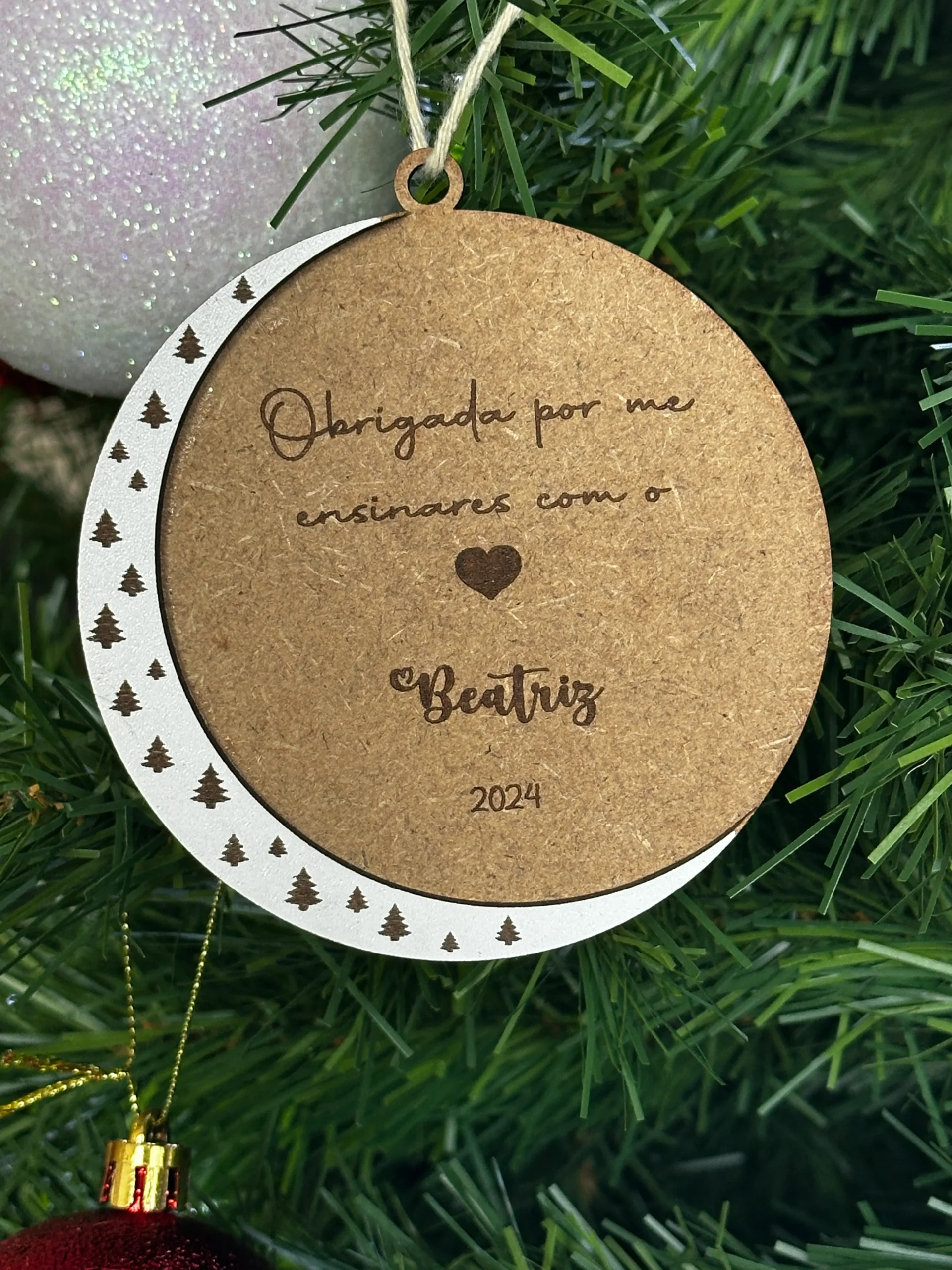 Bolas de natal de MDF, personalizadas, Decoração natalícia - Lojinha Portuguesa