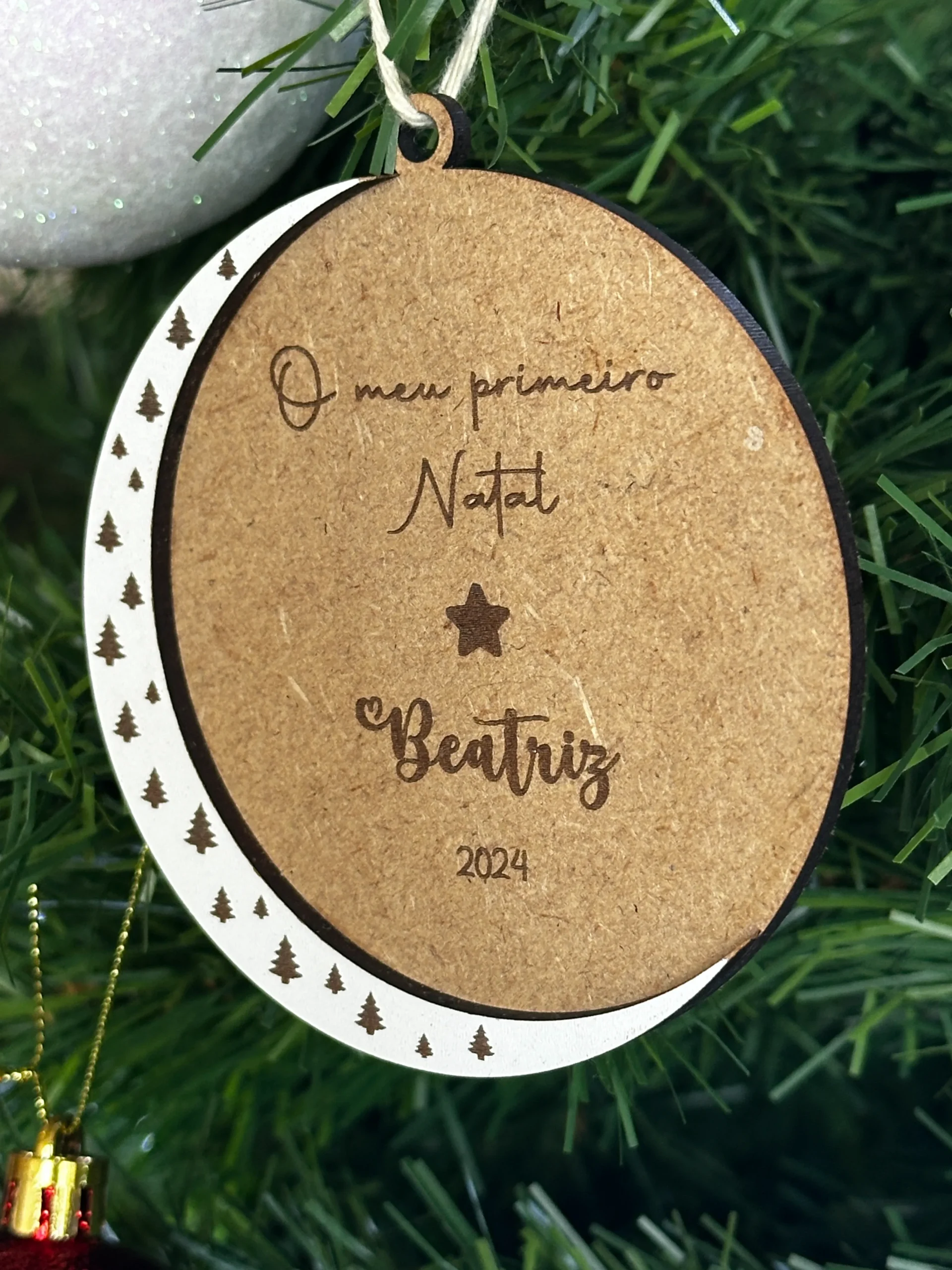 Bolas de natal de MDF, personalizadas, Decoração natalícia - Lojinha Portuguesa