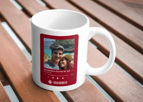 Caneca personalizada spotify musica dia dos namorados