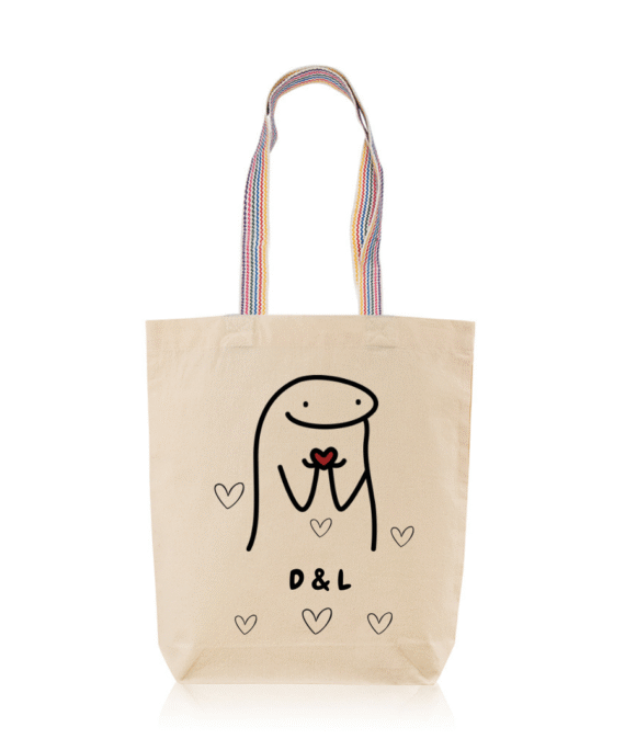Saco de pano personalizado dia dos namorados