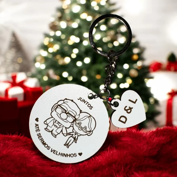 Dia dos namorados - Porta-Chaves Data e Iniciais - Lojinha Portuguesa