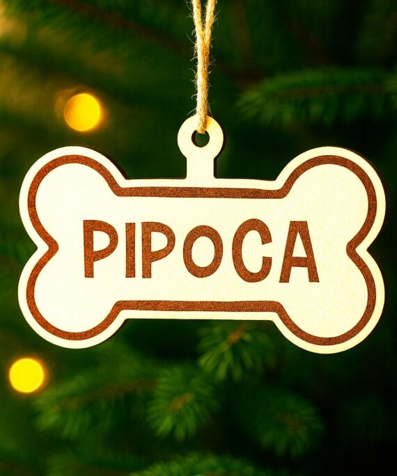 Bola de natal animal personalizada osso c/ nome