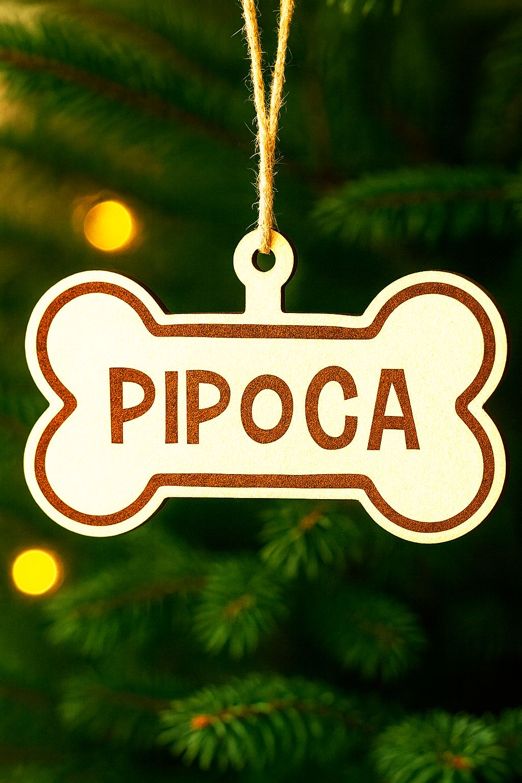 Bola de natal animal personalizada osso c/ nome