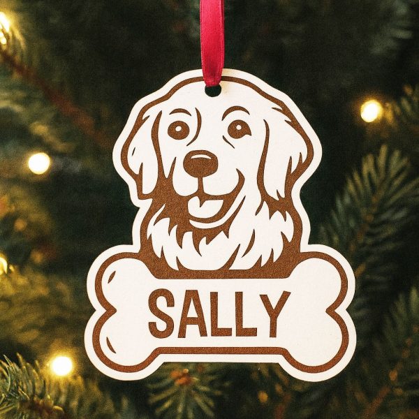 Bola de natal animal personalizada c/ osso e nome