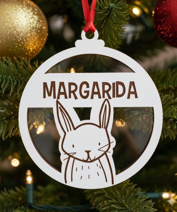 Bola de natal personalizada Coelho