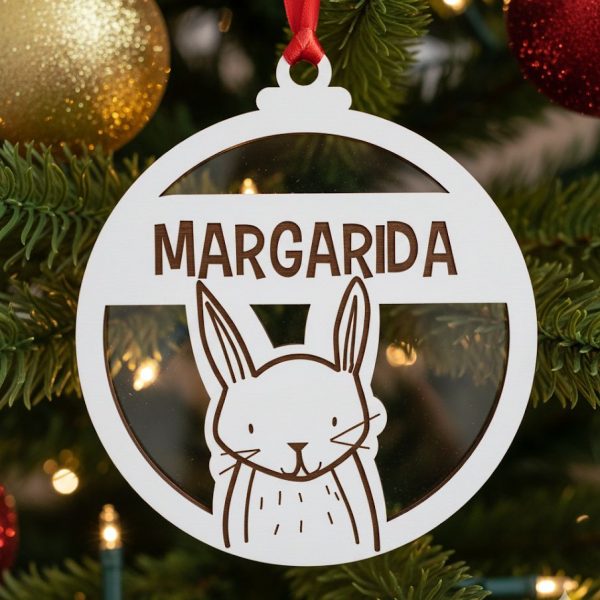 Bola de natal personalizada Coelho