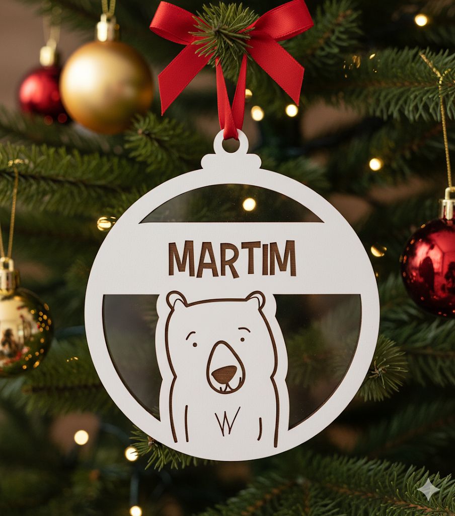 Bola de natal personalizada Urso
