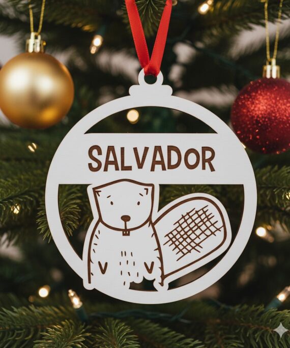 Bola de natal personalizada Castor
