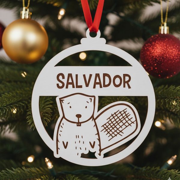 Bola de natal personalizada Castor