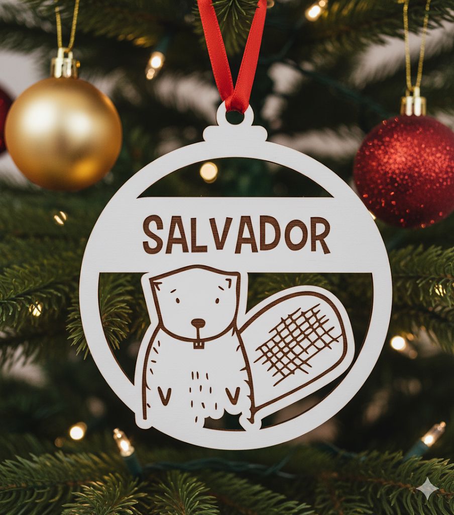 Bola de natal personalizada Castor