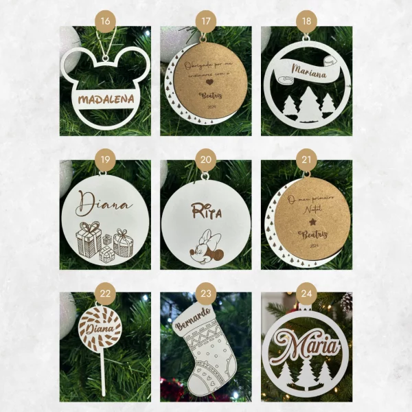 Bola de Natal personalizada com desenho de gorro natalício, para decorares a árvore