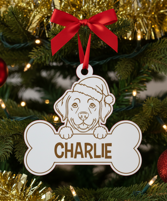 Bola de natal animal personalizada c/ osso e nome